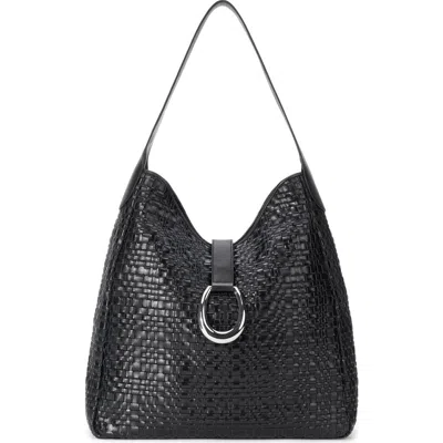 Staud Maya Leather Shoulder Bag In Black