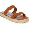 Staud Women's Maya Ruched Espadrille Slide Sandals In Tan