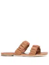 Staud Maya Ruched Sandals In Nude