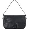 Staud Medium Harlow Leather Shoulder Bag In Black