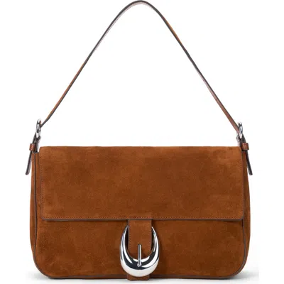 Staud Harlow Medium Suede Shoulder Bag In Brown