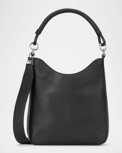 Staud Mel Leather Shoulder Bag In Black
