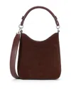 Staud Mel Suede Shoulder Bag In Mahogany