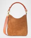 Staud Mel Suede And Leather Hobo Bag In Tan