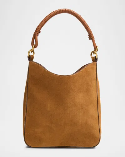 Staud Mel Suede Shoulder Bag In Brown
