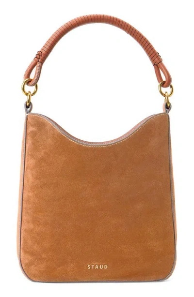Staud Mel Suede Shoulder Bag In Tan