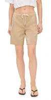 Staud Tan Mendoza Shorts In Camel