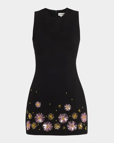 STAUD MERCER GLASS BEADED MINI DRESS
