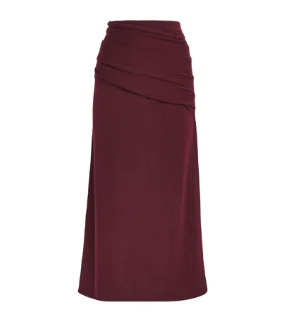 Staud Merino Wilma Maxi Skirt In Burgundy