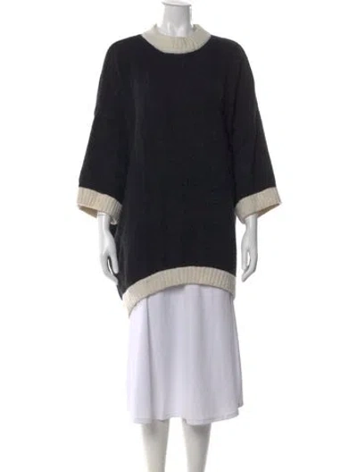 Pre-owned Staud Merino Wool Crew Neck Sweater In Black