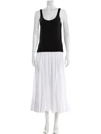 Pre-owned Staud Merino Wool Long Dress In Black