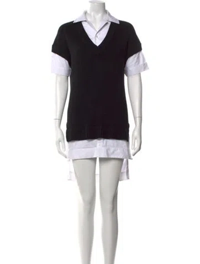 Pre-owned Staud Merino Wool Long Dress In Black