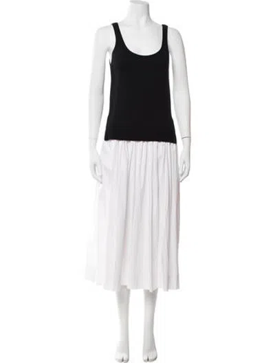 Pre-owned Staud Merino Wool Midi Length Dress In Black