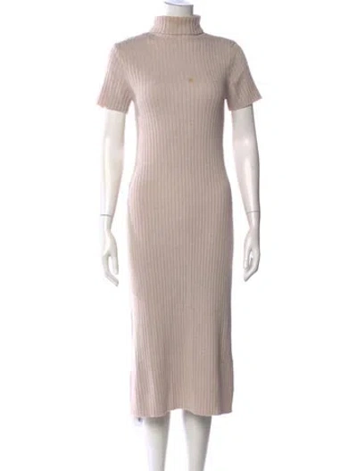 Pre-owned Staud Merino Wool Midi Length Dress In Neutrals