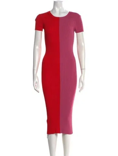 Pre-owned Staud Merino Wool Midi Length Dress W/ Tags In Multi