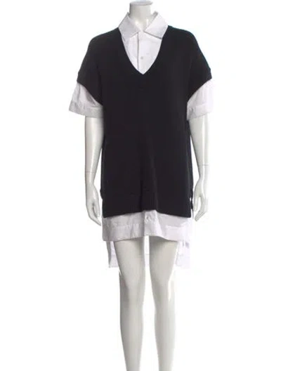 Pre-owned Staud Merino Wool Mini Dress In Black