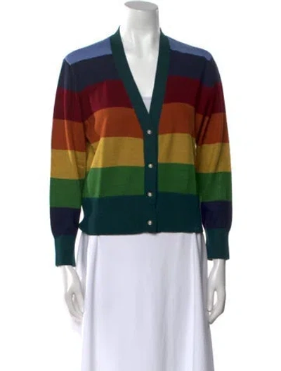Pre-owned Staud Merino Wool Striped Sweater In Multi