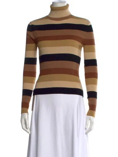 Pre-owned Staud Merino Wool Striped Sweater In Neutrals