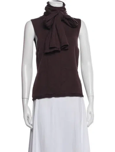 Pre-owned Staud Merino Wool Top In Burgundy