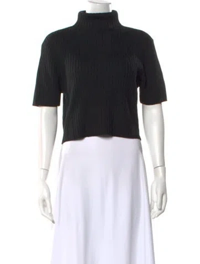 Pre-owned Staud Merino Wool Turtleneck Sweater In Black