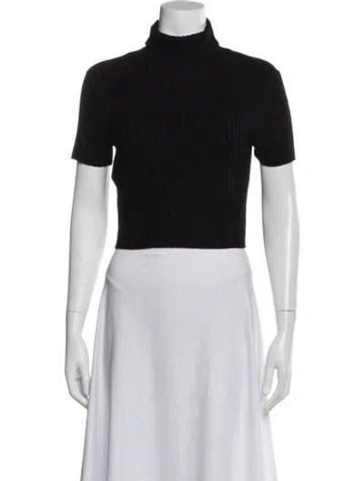 Pre-owned Staud Merino Wool Turtleneck Sweater In Black