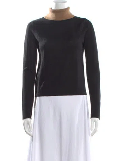 Pre-owned Staud Merino Wool Turtleneck Sweater In Black