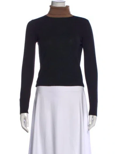 Pre-owned Staud Merino Wool Turtleneck Sweater In Black