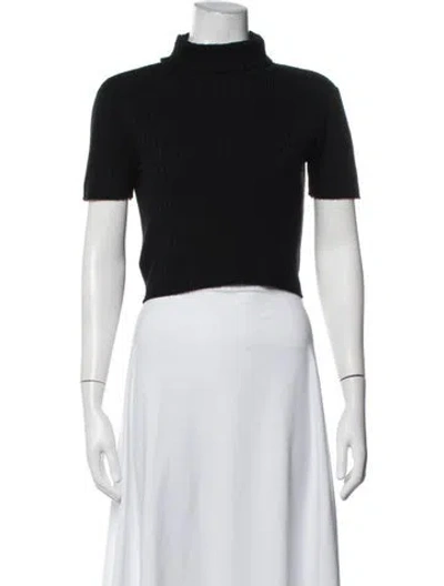 Pre-owned Staud Merino Wool Turtleneck Sweater In Black