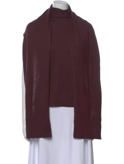 Pre-owned Staud Merino Wool Turtleneck Sweater In Burgundy