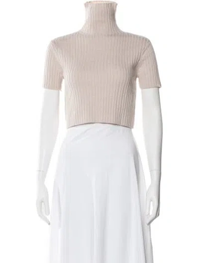 Pre-owned Staud Merino Wool Turtleneck Sweater In Neutral