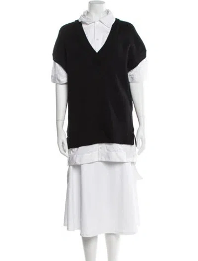 Pre-owned Staud Merino Wool V-neck Sweater In Multi