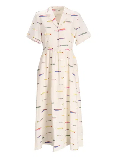 STAUD MERYL LINEN MAXI SHIRT DRESS