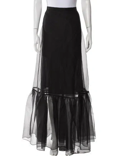 Pre-owned Staud Mesh Accents Long Skirt In Black