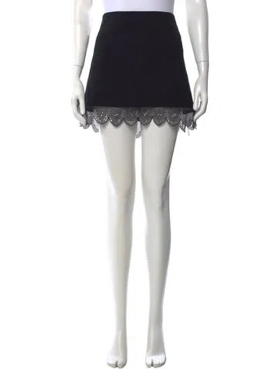 Pre-owned Staud Mesh Accents Mini Skirt In Black