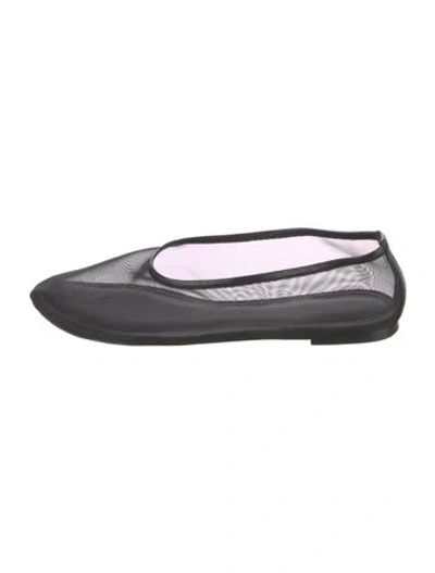 Pre-owned Staud Mesh Ballet Flats In Black