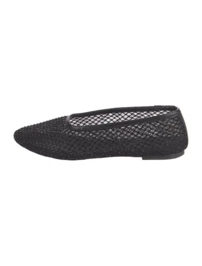 Pre-owned Staud Mesh Lace Pattern Ballet Flats In Black