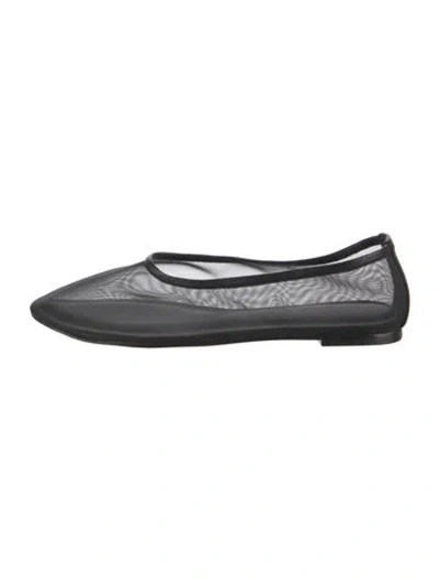 Pre-owned Staud Mesh Mesh Accents Ballet Flats In Silver