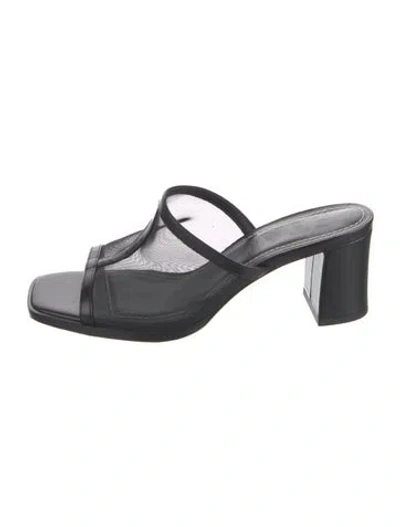 Pre-owned Staud Mesh Mesh Accents Slides In Black