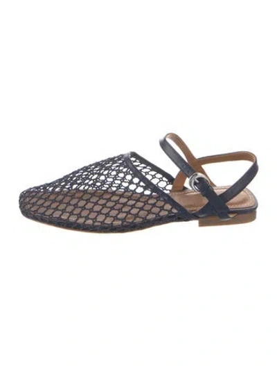 Pre-owned Staud Mesh Patterned Flats In Blue