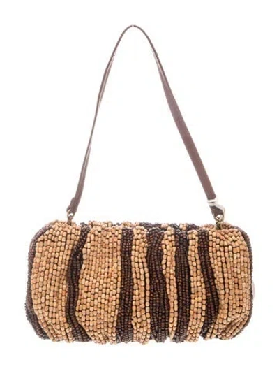 Pre-owned Staud Mesh Shoulder Bag In Brown
