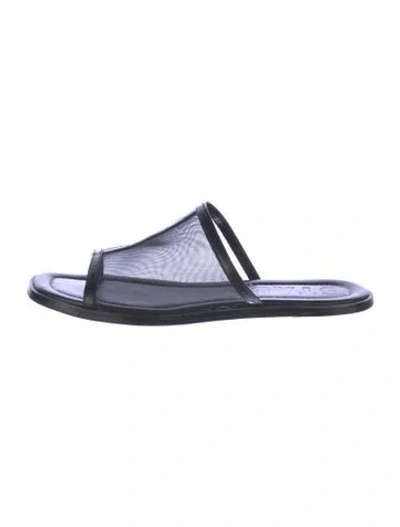 Pre-owned Staud Mesh Slides In Blue
