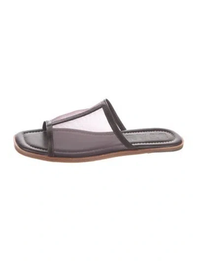 Pre-owned Staud Mesh Slides In Brown
