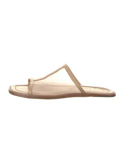 Pre-owned Staud Mesh Slides In Neutrals