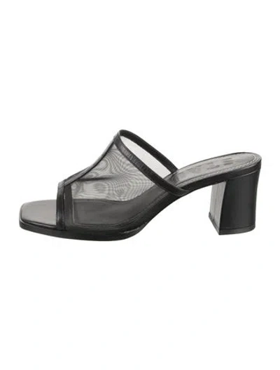 Pre-owned Staud Mesh Slides In Silver