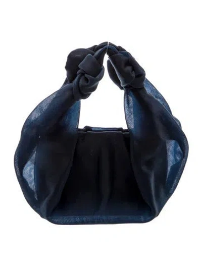 Pre-owned Staud Mesh Top Handle Bag In Blue