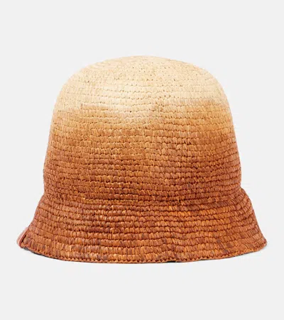 Staud Meyers Ombré Raffia Bucket Hat In Brown | ModeSens display picture 1