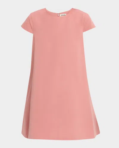 Staud Mia Cap-sleeve Mini Dress In Pink