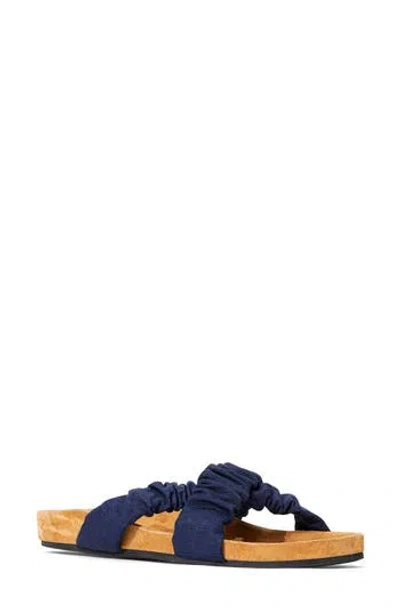 Staud Michel Slide Sandal In Navy Cashew