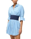 Staud Michelle Dress In Azure Pinstripe In Azure Pinstripe