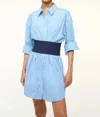 Staud Michelle Dress In Azure Pinstripe In Multi